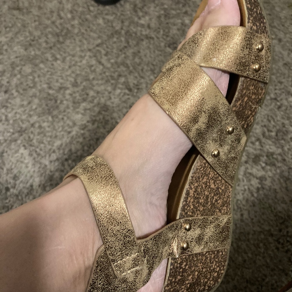 Gold espadrilles size 9